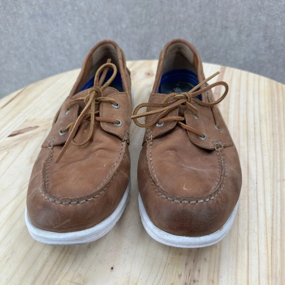 Sebago Litesides Mens 13W Brown Leather Boat Shoes Moc Toe Casual Deck‎